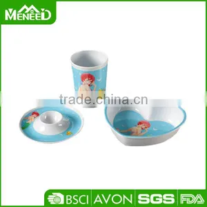 Sea-maid Heart Shape 3pcs Baby Feeding Set, Melamine Child Food Safe Dinnerware thumbnail-1