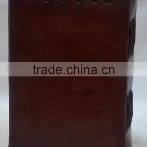 Handmade Vintage Side Stitch Leather Diary With Clasp thumbnail-2