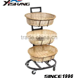 3 Tiers Vine Free Standing Wheels Store Candy Display Rack thumbnail-1