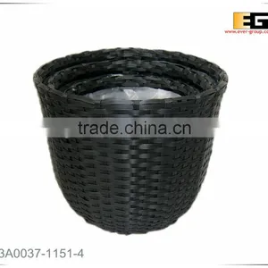 Round Shape PE Rattan With Liner Flower Baskets thumbnail-2