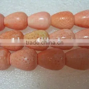 13-18mm Raindrop Loose Natural Coral Beads thumbnail-1