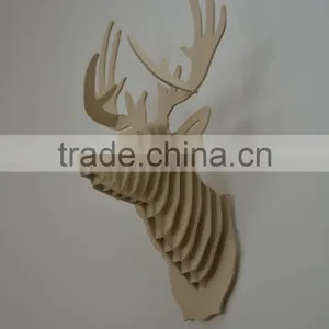 2015 Newest Top Quality Wood Deer Head for Christmas|home Decor|festival Gift thumbnail-1