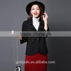 Fashion Ladies Short Coat Design Winter Woolen Knitted Coat thumbnail-3