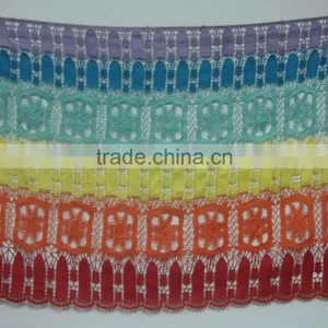 Machine Crochet Cotton Garment Lace Fabric thumbnail-1