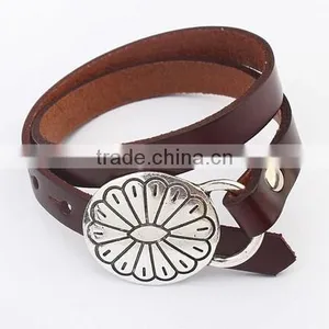 New Design 2015 Leather Wrap Bracelet I Love You Heart Buckle Leather Wrap Bracelet Custom Logo Letter Buckle Leather Bracelet thumbnail-5