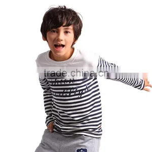 Kids Boys Round Collar Stripe High Quality Tshirt thumbnail-1
