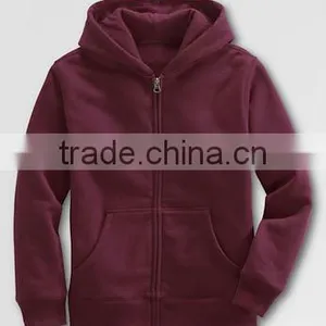BOYS PLAIN ZIPPER HOOD WITH KANGAROO POCKETS thumbnail-1
