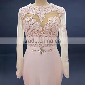 Latest Style High Quality Ball Gown Mermaid Lace Trumpet Long Sleeve Wedding Dress thumbnail-3