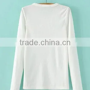 Runwaylover EY2329B Hot Sale 2017 Ladies Fashion Knitted Slim T-Shirts thumbnail-5