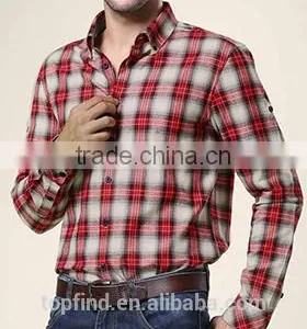 Fashion Shirt Men Shirt 100% Cotton Plaid Shirt thumbnail-2