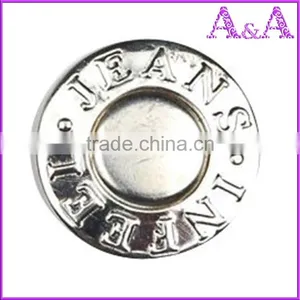 New Style Silver Nickel Free Jeans Button Custom Design Nickel Color Buttons for Jeans Washable and Hand Press thumbnail-3