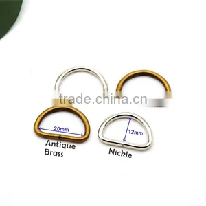 20mm Metal Round Iron Dee Ring Adjustable Buckles Nickle / Bronzefor Bag Webbing Strap IDR-20mm thumbnail-3