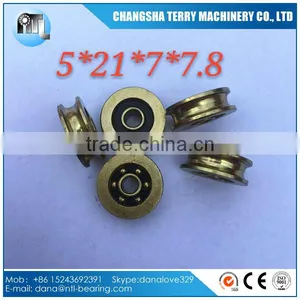 5*21*7mm U Groove Iron Pulley Wheel Bearing for Door or Drying Racks thumbnail-1
