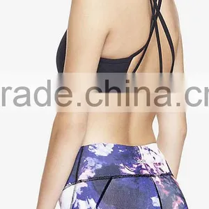 Women Sexy Black Strappy Sports Bra thumbnail-3