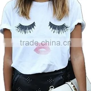 Cute Summer Fashion Women Short Sleeve Printed Tops Casual T Shirt Custom Printing thumbnail-4