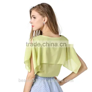 Show Thin Hollow Short Sleeved Chiffon Shirt Sexy Perspective Stitching Chiffon Blouse SD97 thumbnail-2