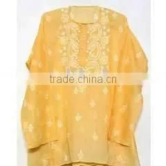 Chikankari Kurti Beautiful Indian Chikan Embroidery Kurti Tunics Lucknowi Emboidered Ladies Kurti Tunic Tops For Women thumbnail-3