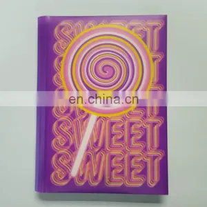 17*22*2cm Custom Made Printed Led Flashing Notebook Cheap Diary With Push Button thumbnail-2