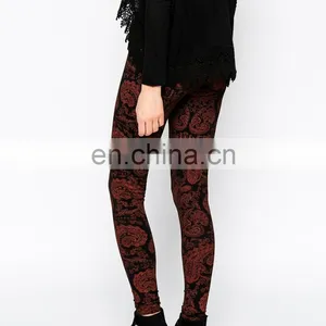 Hot Sale All Over Printed Full Length Cotton/elastane Women Leggings thumbnail-3