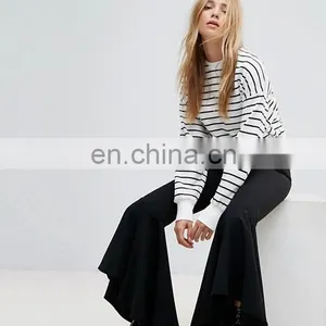 OEM Factory High Quality Simple Design Sweatshirt New Look Stripe Crop Sweat thumbnail-4