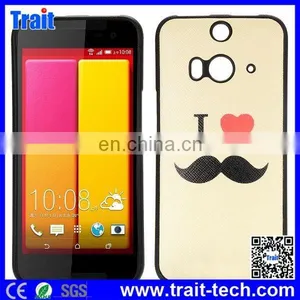 Leather Coated Ultraslim Flexible With Cross Pattern Soft TPU Case for HTC Butterfly 2,cell Phone Case Wholesale thumbnail-1