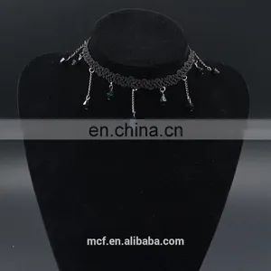 Crystal Diamond Fashion Pendant Chunky Bib Choker Necklace MCB-0043 thumbnail-3
