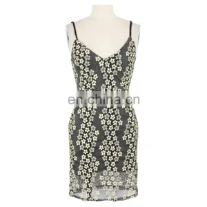Jacquard Lace Spaghetti Strap Dress Lady Sexy Wear Evening Dress Party Wear thumbnail-1