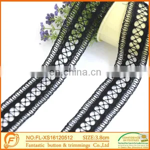 New Fashion Water Soluble Black Lace For Garment Fabric Lace Triming thumbnail-1