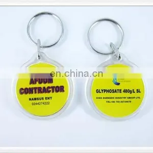 Round Shape Custom Logo Card Inserted Acrylic Keychain thumbnail-1