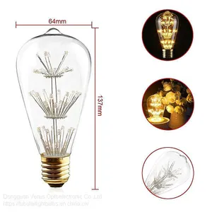 Vintage Light Bulb ST64 3W Edison LED Bulb 250LM Repalce 25W Incandescent Lamp thumbnail-1