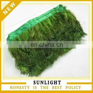 Factory Wholesale Cheap Greeen RIngneck Pheasant Plumage Feather Trim thumbnail-1
