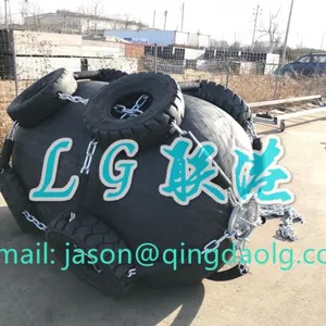 Ship Fender Pneumatic Marine Rubber Fender With Chain and Tire Net thumbnail-3