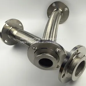 SS304 Braided Bellows Hose Stainless and Carbon Steel Flexible Metal Hose Pipe thumbnail-2