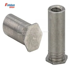 BSOS-6440-6/8/10/12/14/16/18/20/22/24/26/28/30/32/34 Hex Rivet Blind Hole Threaded Standoffs Self Clinching Feigned Crimped Standoff Server Cabinet Sheet Metal Spacer PEM Standard thumbnail-1