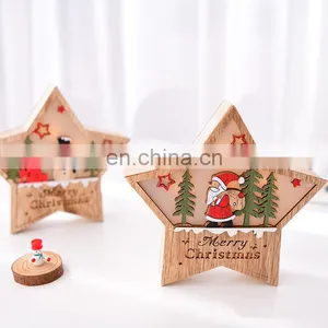 Christmas LED Light 3D Wooden Star Twinkle Battery Powered Christmas Lamp Holiday Party Decorative Fairy Lights thumbnail-6