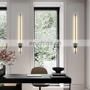 Modern Black Gold Small Minimalist Indoor Bed Light Living Room Decorative Led Wall Lamp thumbnail-1