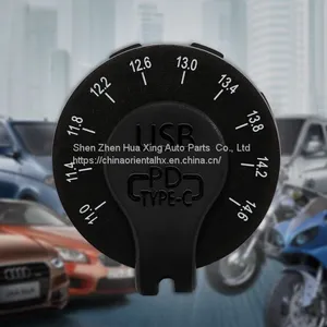 12/24V QC3.0 PD Car TPC Usb Fast Car Charger With Switch and LED Color Screen Voltmeter thumbnail-4