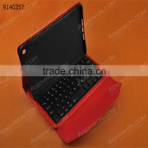 Bluetooth Keyboard for IPad Mini,red Plastic Keyboard+ High Quality PU Removable Plastic Keyboard With Synthetic Leather thumbnail-1
