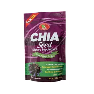 Gravure Printing Food Grade Mylar Aluminum Foil Pouch/Chia Seeds Zipper Packaging Bag/Stand Up Foil Bag With Window thumbnail-3