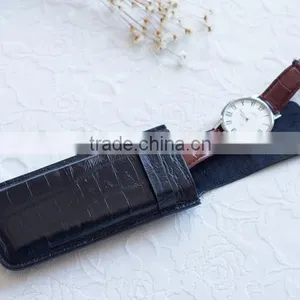 Wholesale High Quality First Layer Genuine Leather Gift Watch Storage Bag Purse Travel Watch Bag thumbnail-2