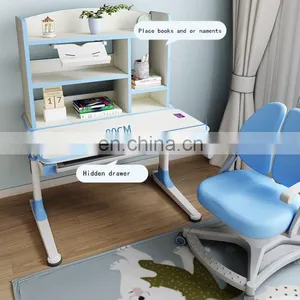 Mini Children's Solid Wood Learning Desk Primary School Students' Desk Chair Combination Set Can be Lifted thumbnail-3