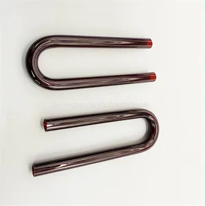 U-shaped Red Quartz Glass Tube Ruby Quartz Tube thumbnail-5