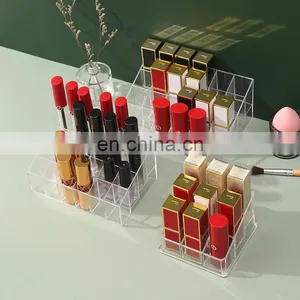9/24/36/40 Grid Lipstick Box Acrylic Makeup Organizer Storage Box Lipstick Nail Polish Display Stand Holder Cosmetic Organizer thumbnail-5