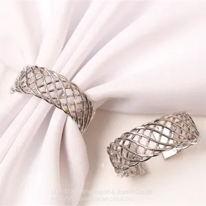 Rose Gold Silver Colored Simple Open Napkin Rings For Wedding And Events thumbnail-3