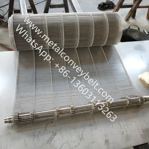 Flat Flex Driven Conveyor Metal Belt Conveyor Wire Belt For Cooling Cake thumbnail-4