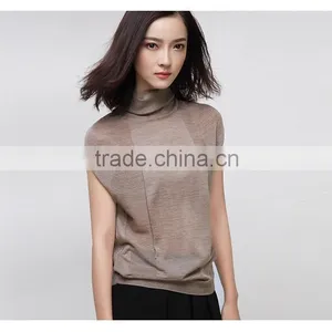 Summer Popular Lady Short-sleeved Shirt Loose Knit Wool Vest Sweater thumbnail-3