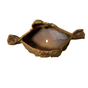 Antique Style Garden Planter Antique Brown Cast Metal Flower Pot Planter thumbnail-5