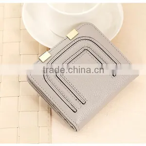 2016 New Stylish Leather Small Wallet Female Buckle Purse thumbnail-4