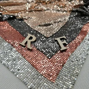 Architectural Metallic Sequin Fabric, Sequined Metallic Mesh Fabric, Suitable for Clothing, Curtains, Tablecloths, Etc. thumbnail-1