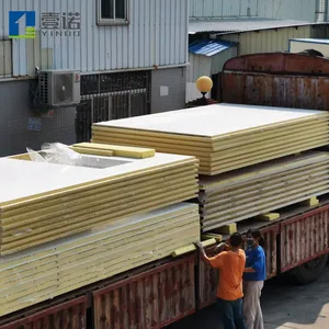 Hot Sale FRP Sandwich Panel 50mm 100mm 150mm Insulated Pir Seamless Wall Cold Room Galvanized Color FRP Fiberglass Side Skirts thumbnail-6